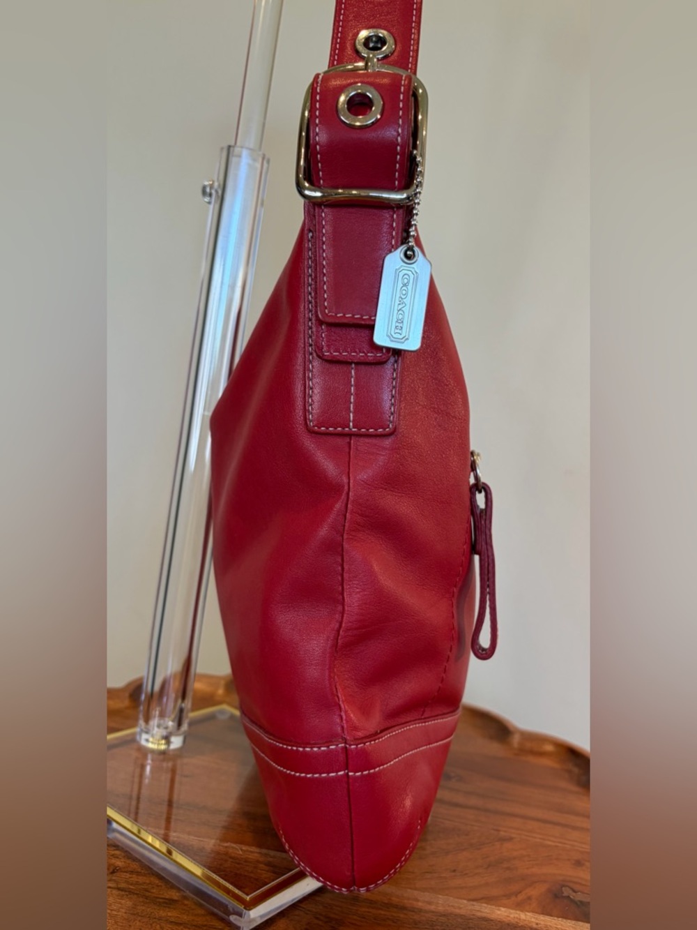 Vintage COACH Legacy Red Leather Shoulder Made in Turkey 1415 EUC - Picture 11 of 17